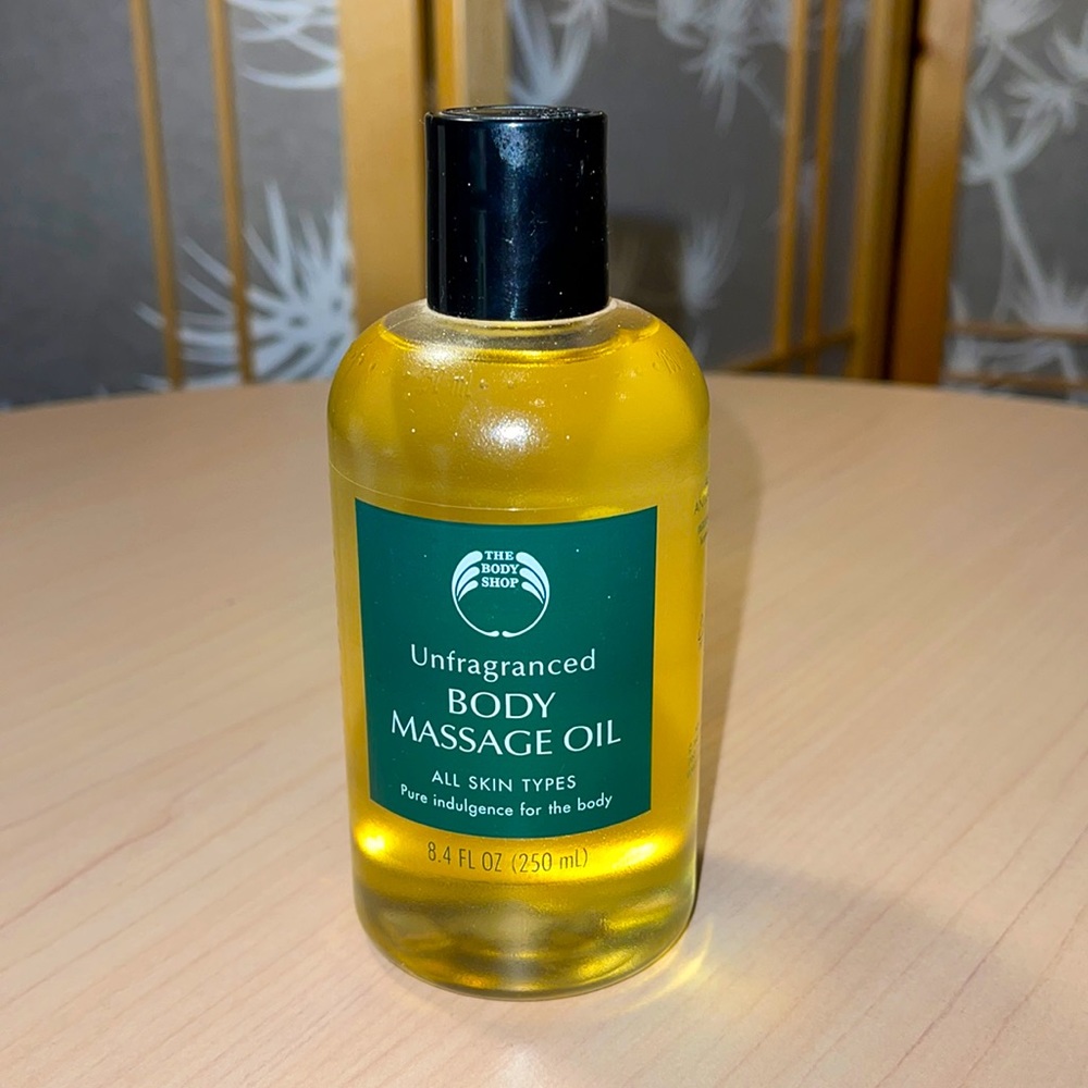 The Body Shop Unfragranced Body Massage Oil, 8.4 Fl Oz. Bottle
